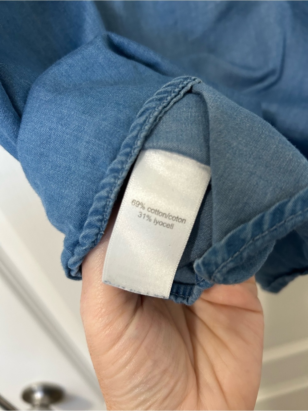 Maurices Lightweight Chambray Button-Front Top - Blue - Picture 4 of 4